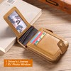 GOIACII Zipper Wallet for Men Genuine Leather RFID Blocking Mens