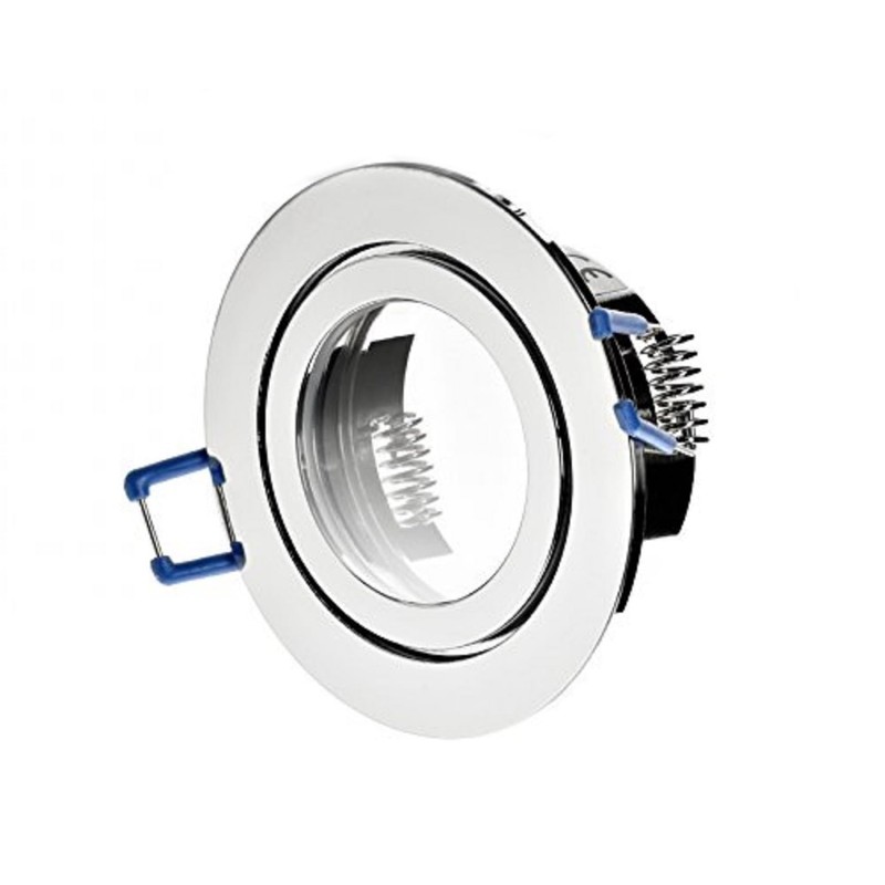 IP44 Aluminium Recessed Spotlight, Glossy Chrome, Suitable for Bathroom/Wet Rooms,
