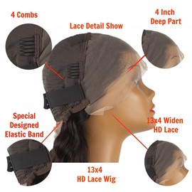 XSY Deep Curly Lace Front Wigs Human Hair Pre Plucked 13x4 HD Lace Frontal Wigs for Black Women 150% Density Deep Wave Human Hair Wig Glueless Wigs Human Hair with Baby Hair 18 Inch