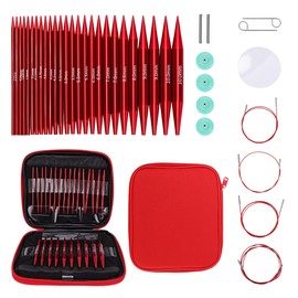 Interchangeable Knitting Needle Set, 13 Pairs Needles 3-10 mm, 4 Cables