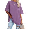 Fisoew Womens Oversized T Shirts Tees Half Sleeve Crew Neck