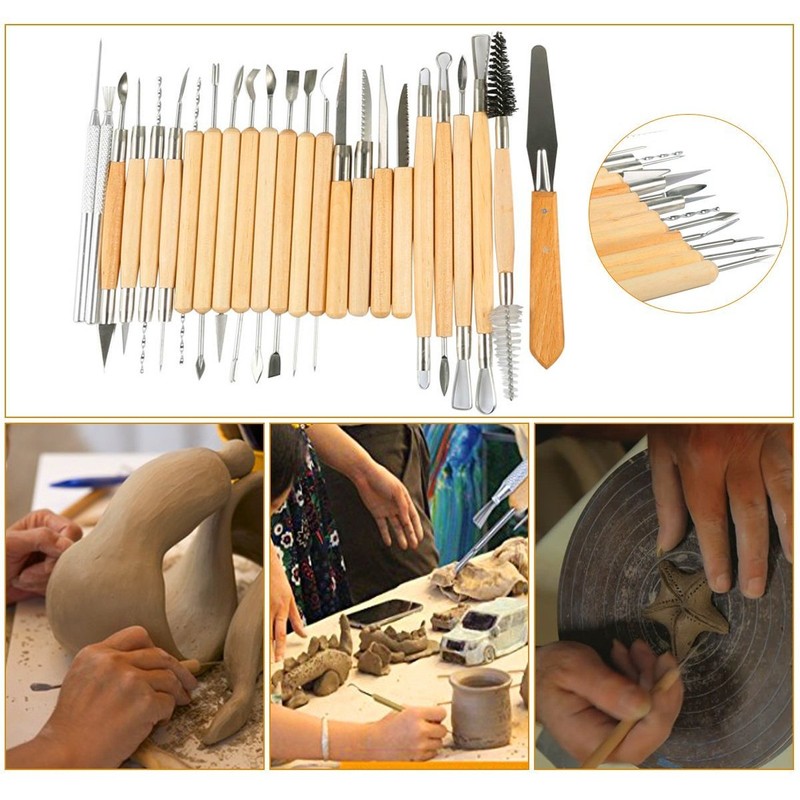 51pc Pottery Clay Sculpting Tools, Pottery Carving Tool Complete Universal