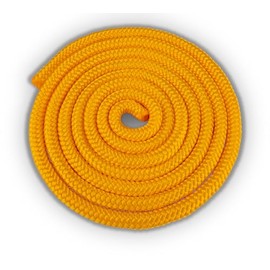 HAEST Skipping rope for children and adults, 2.70 m length, yellow, 110 g weight, ideal for school and club sports, robust and adjustable