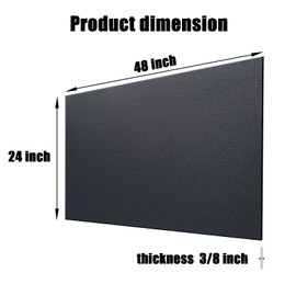 ABS Plastic Sheet 3/8 Inch Thick 24" x 48" (1-Pack),Two-Sided Heat Moldable Panel (Thermoplastic Textured Front & Smooth Back), Black Thermoform Board Great for DIY Projects, Decor, Handcrafts