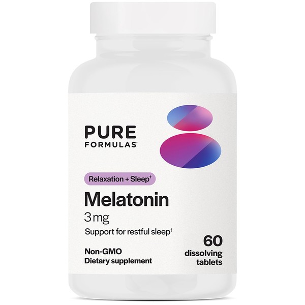 PureFormulas - Melatonin 3 mg - Supports Circadian Rhythms, Restful