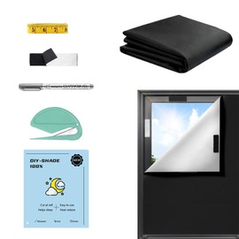 Doyime Blackout Sheet (5.9 x 6.6 ft (1.45 x 2 m) Window Blackout Sheet, Window Cloth, Thermal Insulation Sheet, Window Glass Blindfold Film, UV Protection, Easy to Apply and Easy to Apply, Easy to