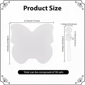 SOFPLATE 30 Sets Blank Paper Hand Fans Butterfly Paper Fans Unfinished White Church Handheld 10.3 x 6.7 Inch Insect Animal Shaped Cardstocks Kits Accessories for Crafting Drawing DIY Making Decoration