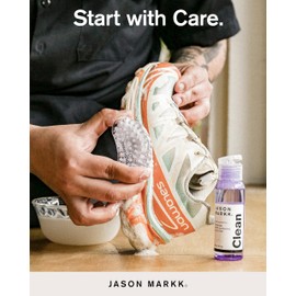 Jason Markk Starter Kit – 2 oz. Premium Deep Cleaning Solution & Ergonomically Designed Standard Starter Brush – Safe on Nubuck, Cotton, & Knits – Cleans & Conditions up to 50 Pairs of Shoes