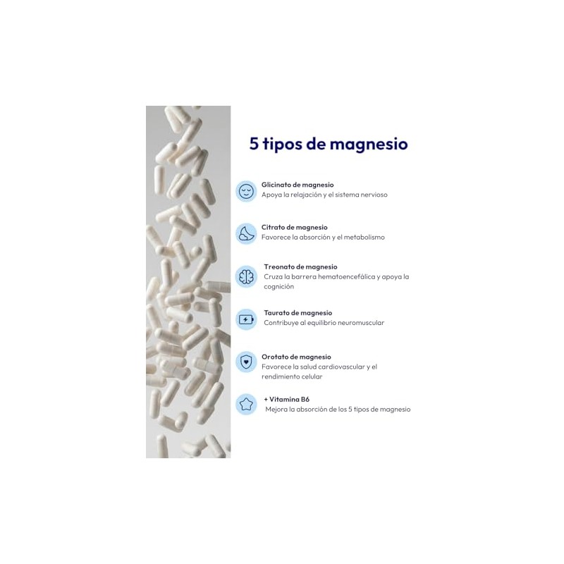 Magnesio Molecular 5+ | Suplemento de Magnesio Complex con 5