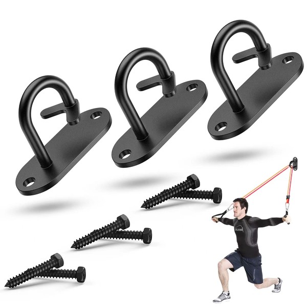 Resistance Bands Wall Anchor, Workout Anchors for Resistance Bands Stainless Steel Wall Mount Anchor for Suspension Training, Body Weight Straps, Home Gym, Physical Therapy Exercise and Stretching