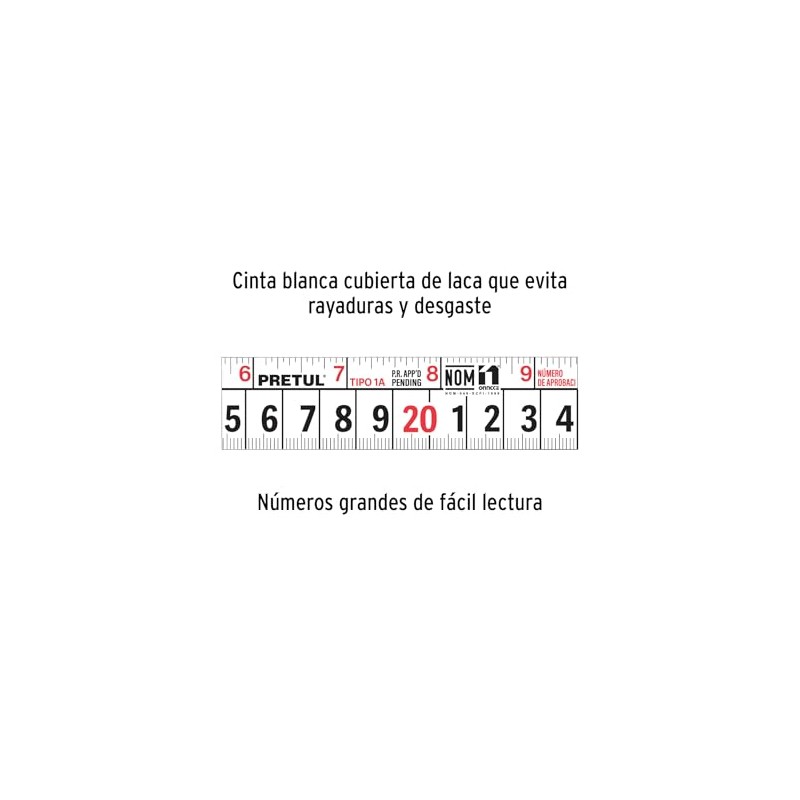 Pretul PRO-5MEB, Flexmetro, amarillo, 5m, cinta 19mm tarjeta plstica