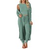 KIRUNDO Womens 3 Piece Lounge Sets Pajama Long Sleeve Lightweight
