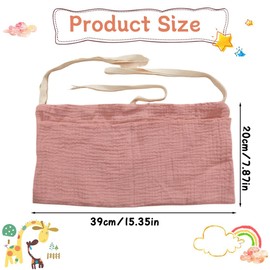 Baby Bed Organiser, Nursery Hanging Bed Organiser with 2 Pockets, Organiser Side Cot Baby, Bed Bag, Toy Bag, Storage Bags for Beds, for Nappies, Clothes, Toys (Pink)