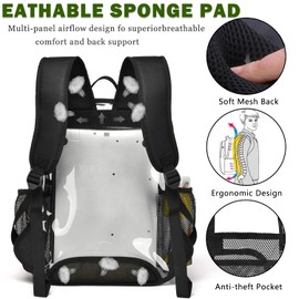 KUI WAN Clear Backpack,Clear Backpacks for School Heavy Duty See Through Bookbag Waterproof Backpack for Men Women, Style 2-gray, 12x7x15.5 inche, Rucksack Backpacks