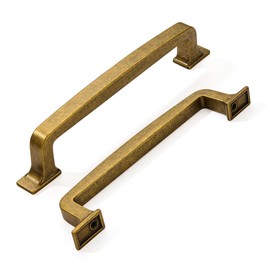 Khtumeware 10 Pack 6-1/4 Inch Antique Brass Cabinet Pulls Vintage Drawer Pulls Kitchen Cabinet Hardware Cupboard Handles