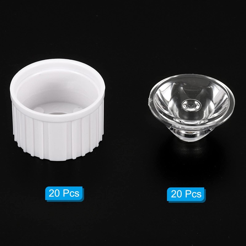 PATIKIL 20mm LED Lens 15 Degree with Plastic Holder 20