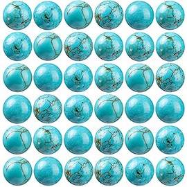 100Pcs Natural Stone Beads 8mm Turquoise Round Gemstone Loose Beads with Elastic Bracelet String for Bracelets Necklace Jewelry Making