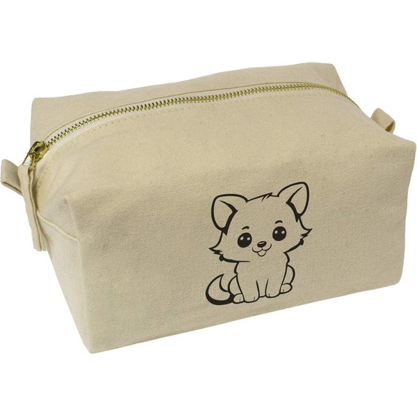 'Adorable Puppy Kawaii Style' Canvas Wash Bag/Makeup Case (CS00036619)
