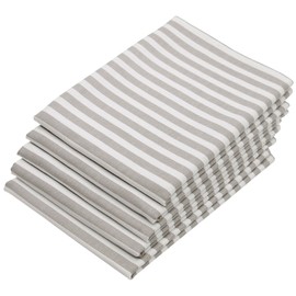 Zollner 310 Tea Towels, Striped, 50 x 70 cm, Set of 5, grey, 50 x 70 cm