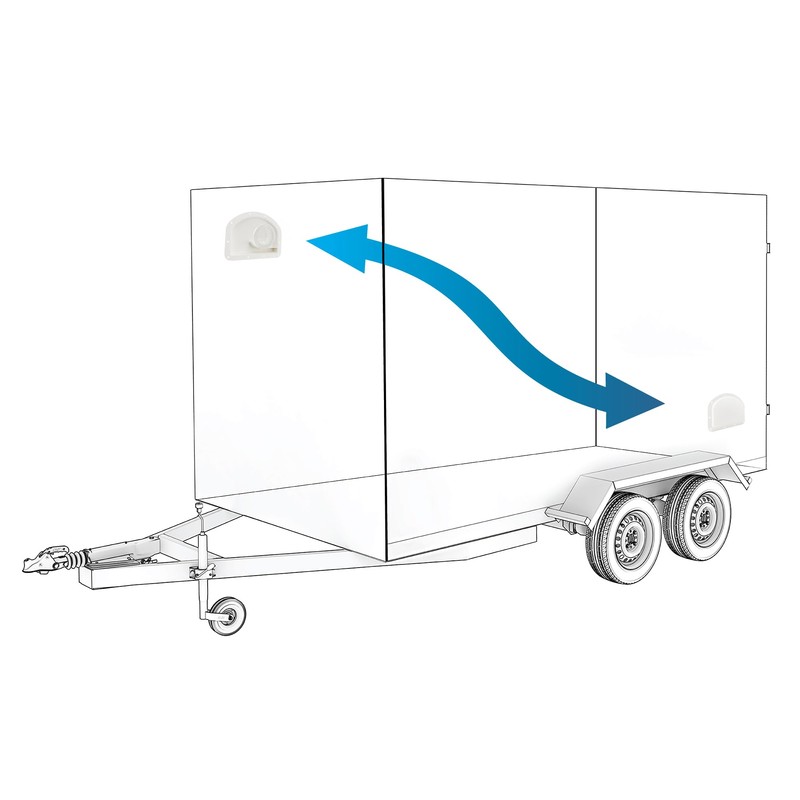 RecPro Trailer Exterior Vent Cowl | Driver's Side Front |