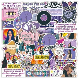 Olivia Rodrigo Stickers Olivia Cartoon Graffiti Graffiti Style Decals Waterproof Stickers for Laptops, Computers, Bikes, Skateboards, Snowboards and Luggage, Pack of 100
