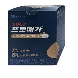 종근당건강 프로메가 식물성 알티지 오메가3 744mg x 30캡슐 1박스(SH) Jonggeun-dang Health Promega Plant-Based RTG Omega-3 744mg x 30 Capsules 1 Box (SH)