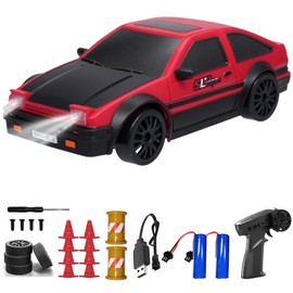 Hylukon RC Drift Car, 2.4GHz 1:24 Scale 4WD High Speed 15KM/H Race Drifting Cars with LED Lights Drifting Tire, Hobby Racing Sport Toy Car Gifts for Boys Girls Kids