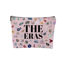 KoovDem Women’s Makeup Gifts Music Lover Bag – Water-Resistant Nylon Cosmetic Organizer with Double-Sided Music Print – Concert & Travel Friendly, THE ERAS Music Bag Pink, 9.8 x 6.7 in, Taylor Music