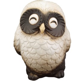 信楽焼 Figurine White The Senshi Owl (Large) Width 15x Back 13.5 X Height 20 cm 554 – 01 