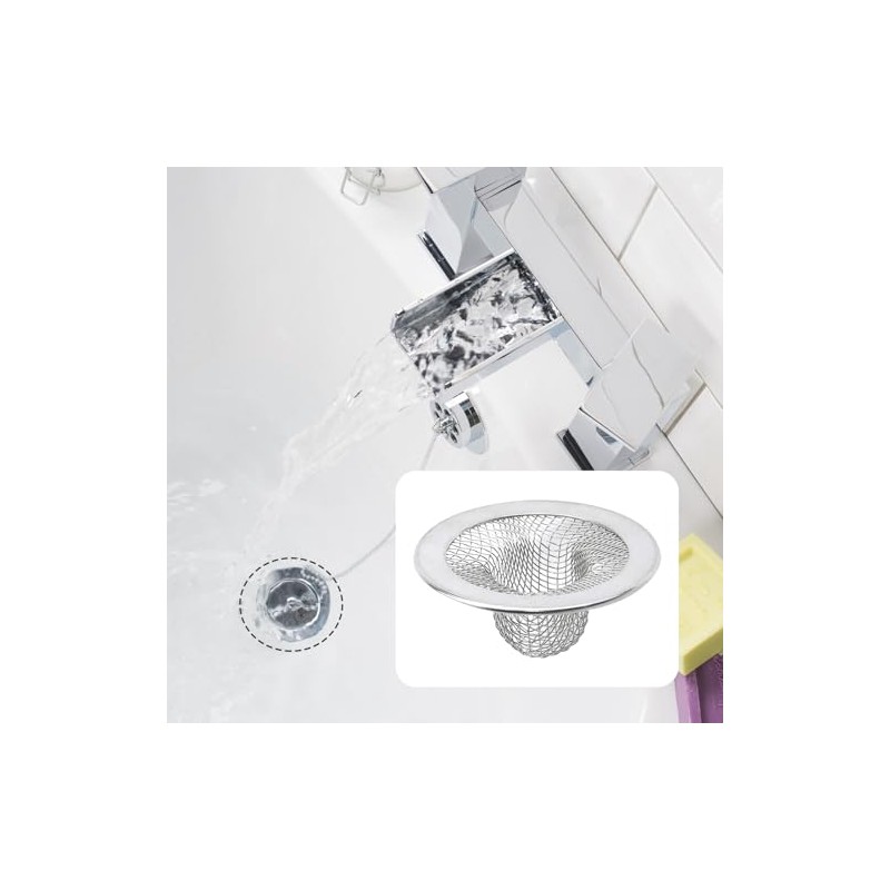 Antrader Kitchen Sink Strainer, 2Pcs Stainless Steel 2-Inch Diameter Mesh