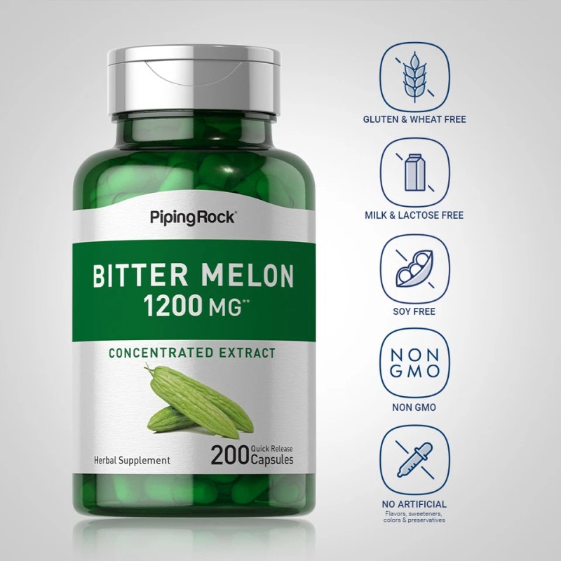 Bitter Melon Capsules | 1200mg | 200 Count | Non-GMO