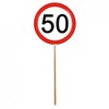 Set of 12 50th Birthday Mini Signs Traffic Signs with Rod Decoration