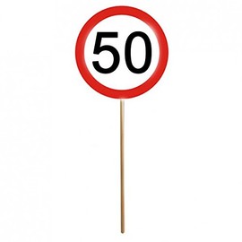 Set of 12 50th Birthday Mini Signs Traffic Signs with Rod Decoration