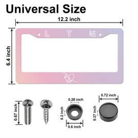 Pink BTSS License Plate Frames，for btss21 Car Accessories for Women & Men，Cute License Plate Holder，Aluminum License Plate Frame Fits Standard US Vehicles Size 12.2 x 6 Inch (Pink-2pcs)