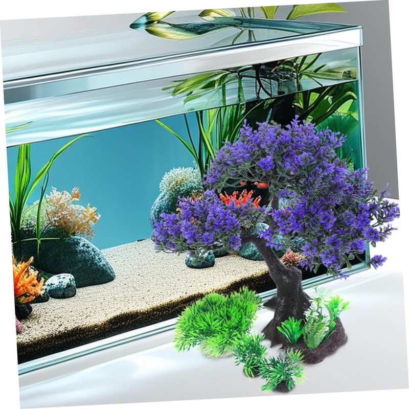 CORHAD 1 Pack Artificial Aquarium Plants Lifelike Freshwater Aquarium Decorations