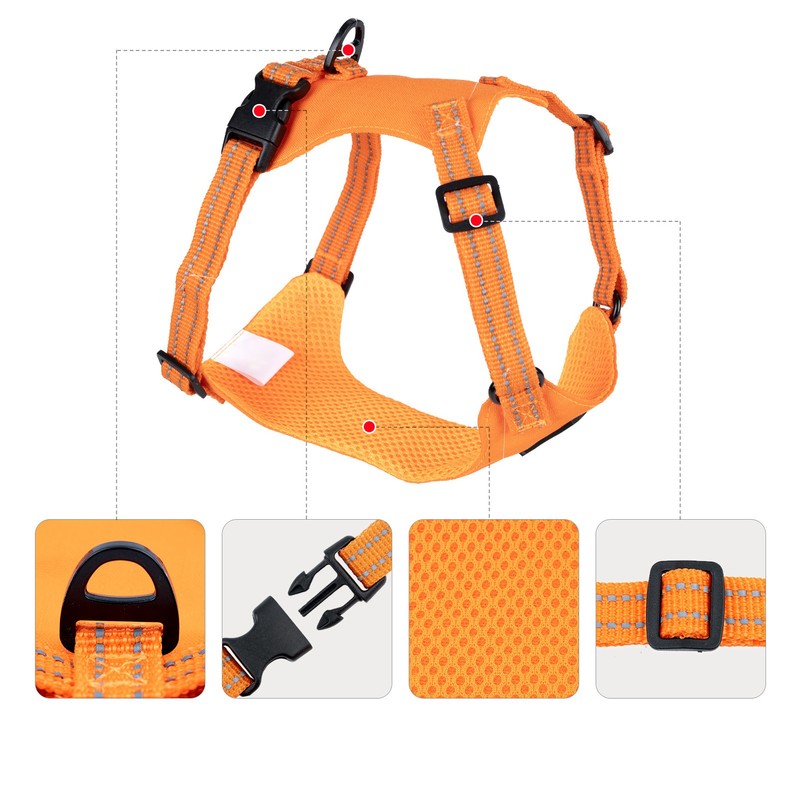 Dog Vest Leash Reflective Adjustable Multifunctional Comfortable Medium to Large