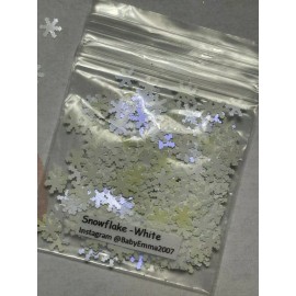 BabyEmma2007 Winter Wonderland Snowflake shape Glitter (White)6mm Nail Art Face Craft-1tsp-US