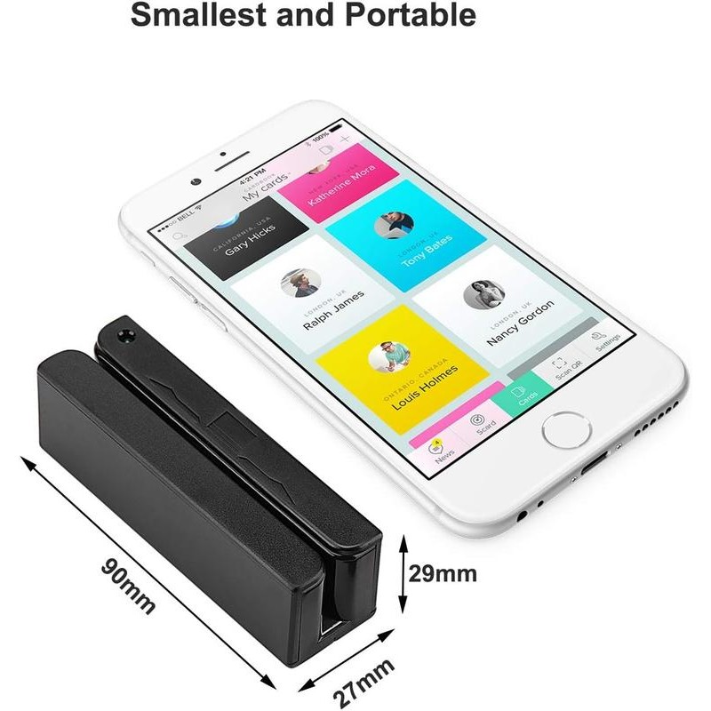 Deftun MSR90 USB Swipe Magnetic Credit Card Reader 3 Tracks