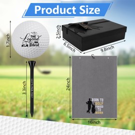 14 Pcs Funny Retirement Gifts Golf Balls Set, 2Pcs Funny Golf Towel, 6Pcs Funny Retirement Gifts Golf Balls Set with 6Pcs Golf Tees for Dad Husband Coworkers Golfers Golf Lovers Retirement Gifts