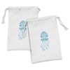 Ambesonne Aqua Jellyfish Fabric Pouch Set of 2, Print of