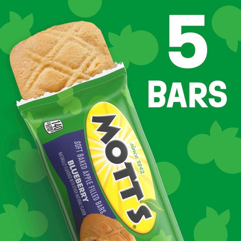 Mott's Soft Baked Apple Filled Bars, Blueberry Flavor Snacks, Made