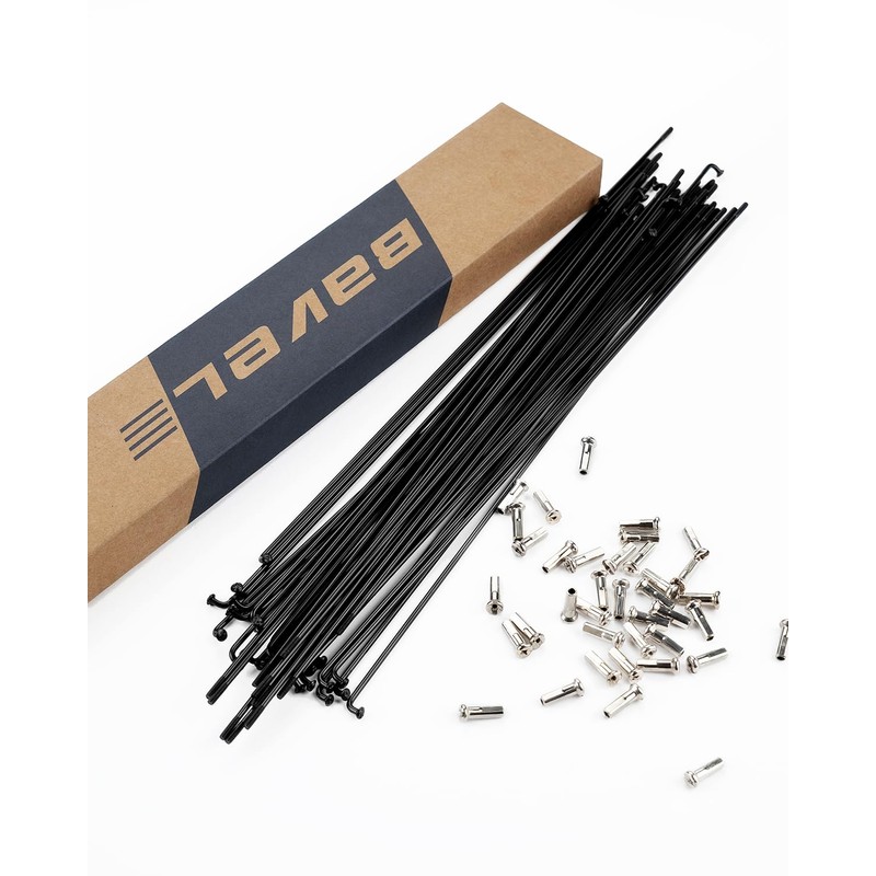 BaveL 36 Pcs 14G Black Bicycle Steel Spokes (201 mm-309