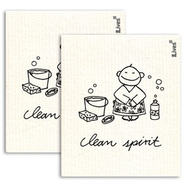 NineLives Cleaning Cloth, 70% Cellulose and 30% Cotton, Clean Spirit, 17 x 20 x 0.5 cm, 2 Units
