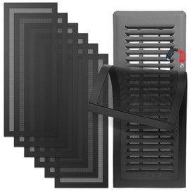 Pack 6 Floor Register 4 x 10 inch with Strong Magnetic Vent Cover,Air Vent Screen Cover,Magnetic PVC Vent Mesh Floor Register Cover Plastic Vent Screen for Wall Ceiling Floor Catch Debris Hair Filters