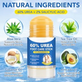 Crema de urea 60 por ciento para pies de máxima fuerza, barra de urea para pies, 60% crema de urea en barra más 2% ácido salicílico, crema para pies d