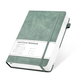 CAGIE Lined Journal Notebook for Women Men 320 Pages 100 Gsm Paper Thick Journaling Notebooks A5 Leather Journals for Writing Hardcover Journal Supplies for Work Note Taking Diary, 5.7x8.3 In, Green