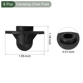 YOKIVE 8 Pcs Camping Chair Foot, Detachable Non-Slip Stool Feet Replacement Accessories, Great for Hiking Picnic Fishing Outdoor (Black, 13mm)
