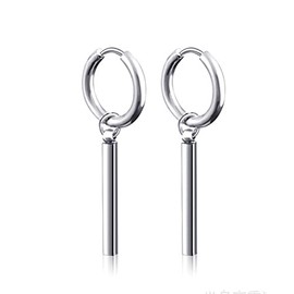 1 Pair Unisex Statement Earrings for Men Women Punk Jewelry Stainless Steel Plated, Stainless Steel