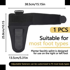 Yitexin Plantar Fasciitis Night Splint, Adjustable Plantar Fasciitis Relief Brace, Dorsal Night Splint for Plantar Fasciitis Women Men, Plantar Fasciitis Boot for Achilles Tendonitis Drop Foot (Black, M)