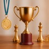 Chunful 1 Pack 3.94 x 3.94 Cherry Wood Base Trophy